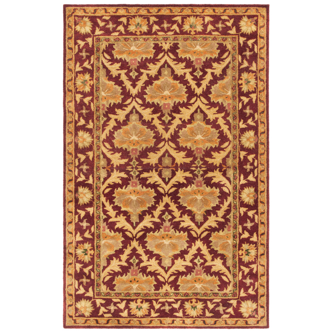 SAFAVIEH Antiquity AT54A Handmade Wine / Gold Rug Image 2