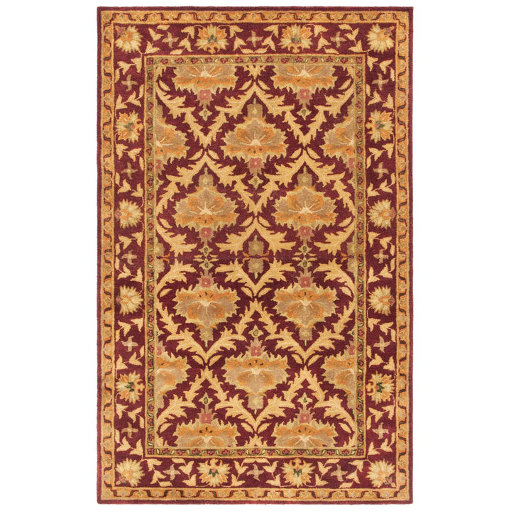 SAFAVIEH Antiquity AT54A Handmade Wine / Gold Rug Image 1