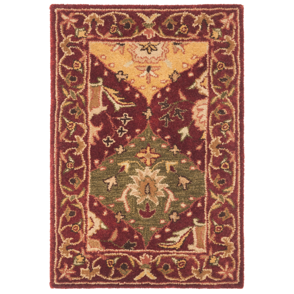 SAFAVIEH Antiquity Collection AT57B Handmade Wine Rug Image 2