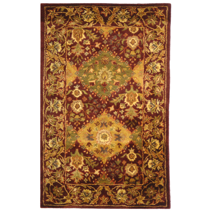 SAFAVIEH Antiquity Collection AT57B Handmade Wine Rug Image 5