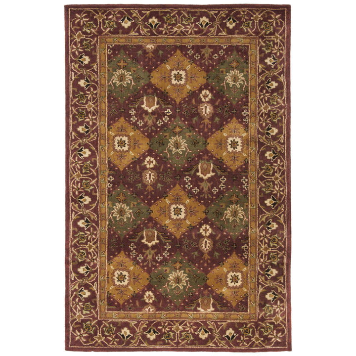 SAFAVIEH Antiquity Collection AT57B Handmade Wine Rug Image 6