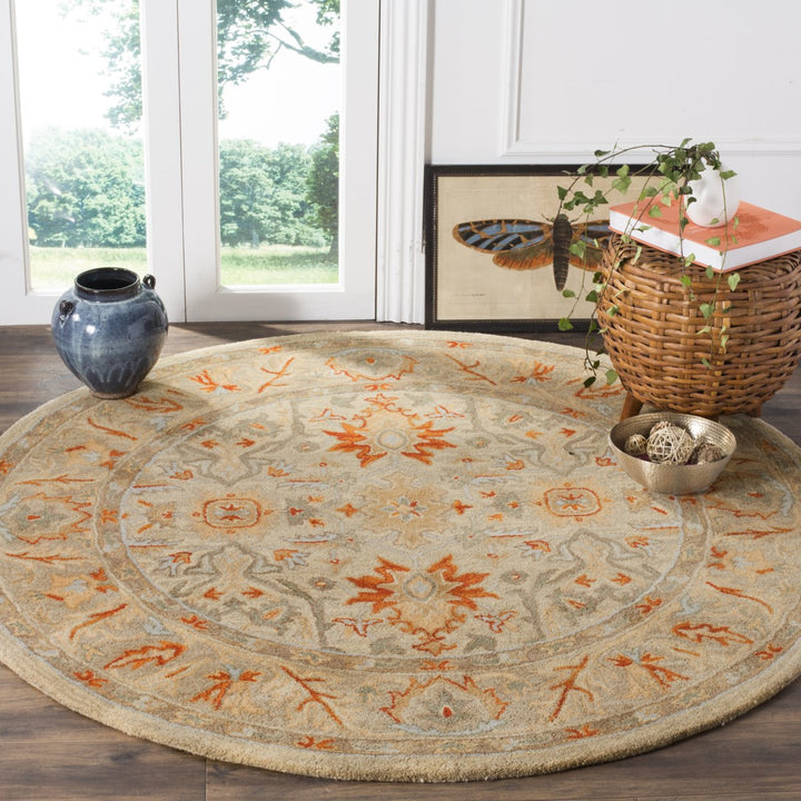 SAFAVIEH Antiquity AT63A Handmade Beige / Multi Rug Image 8