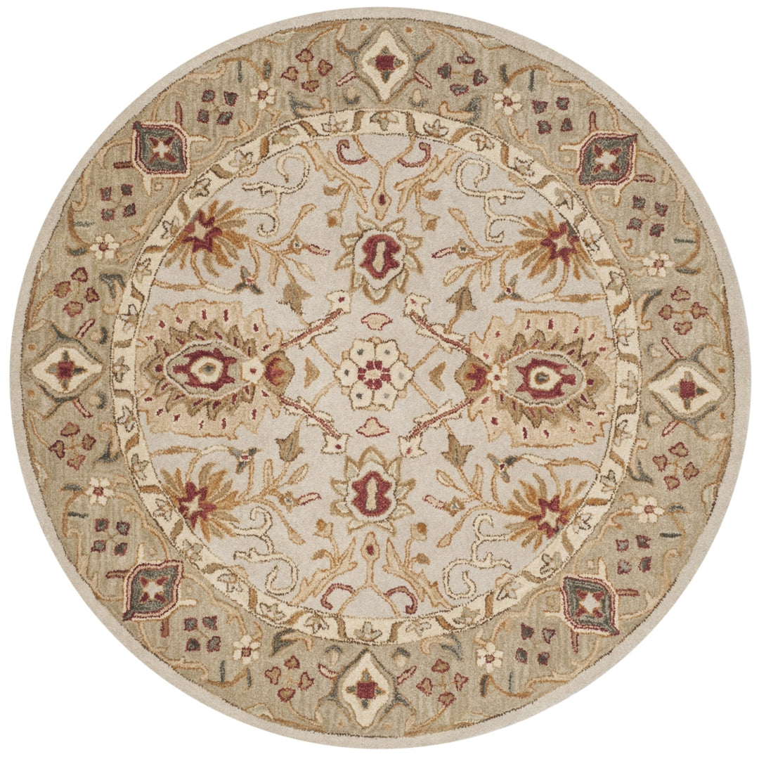 SAFAVIEH Antiquity AT816B Handmade Grey Beige / Sage Rug Image 4