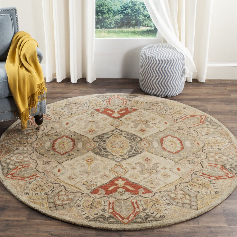 SAFAVIEH Antiquity AT830A Handmade Beige / Multi Rug Image 2