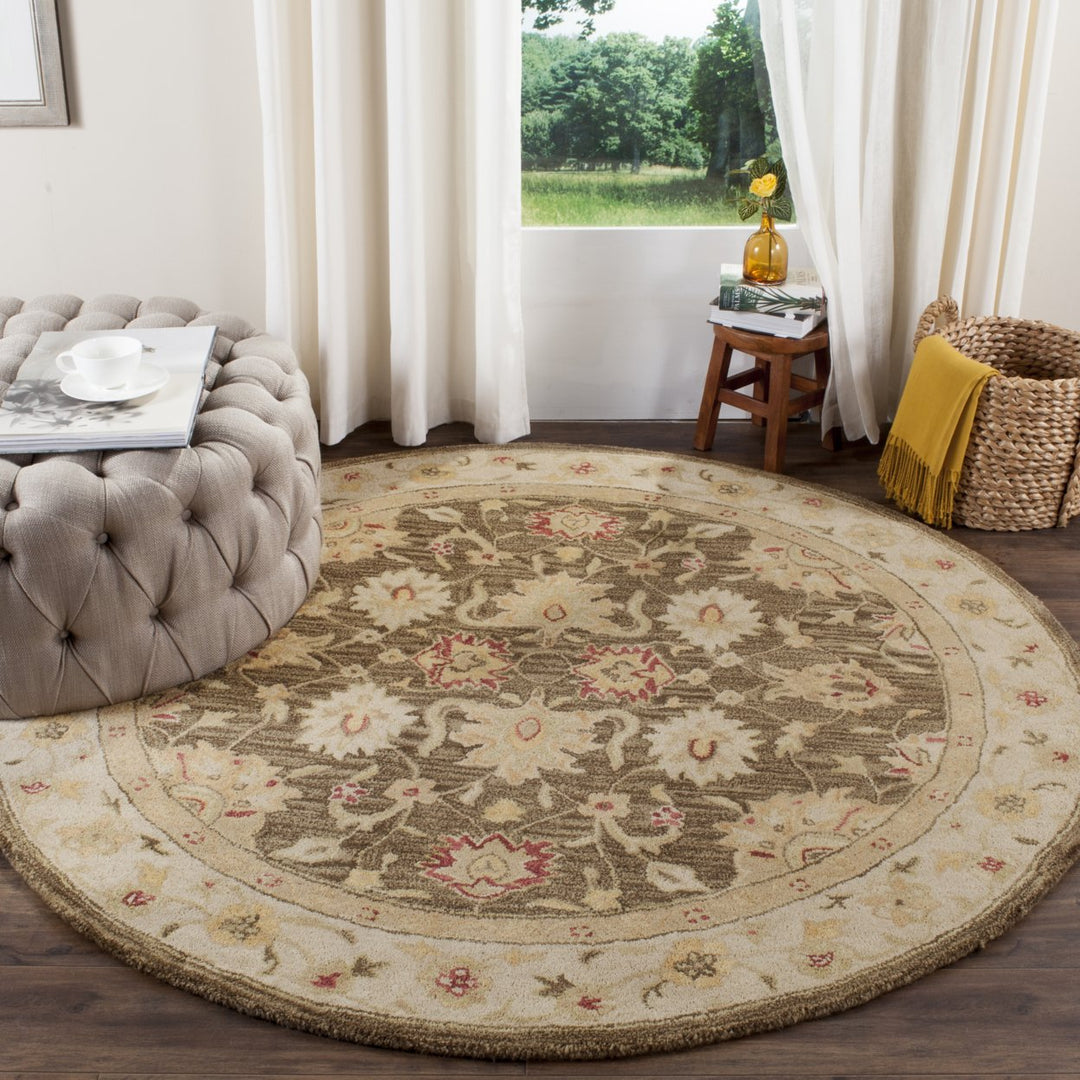 SAFAVIEH Antiquity AT853A Handmade Olive Grey /Beige Rug Image 2