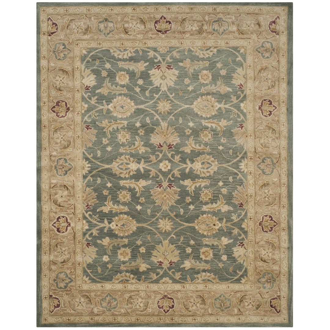 SAFAVIEH Antiquity AT849B Handmade Teal Blue / Taupe Rug Image 1