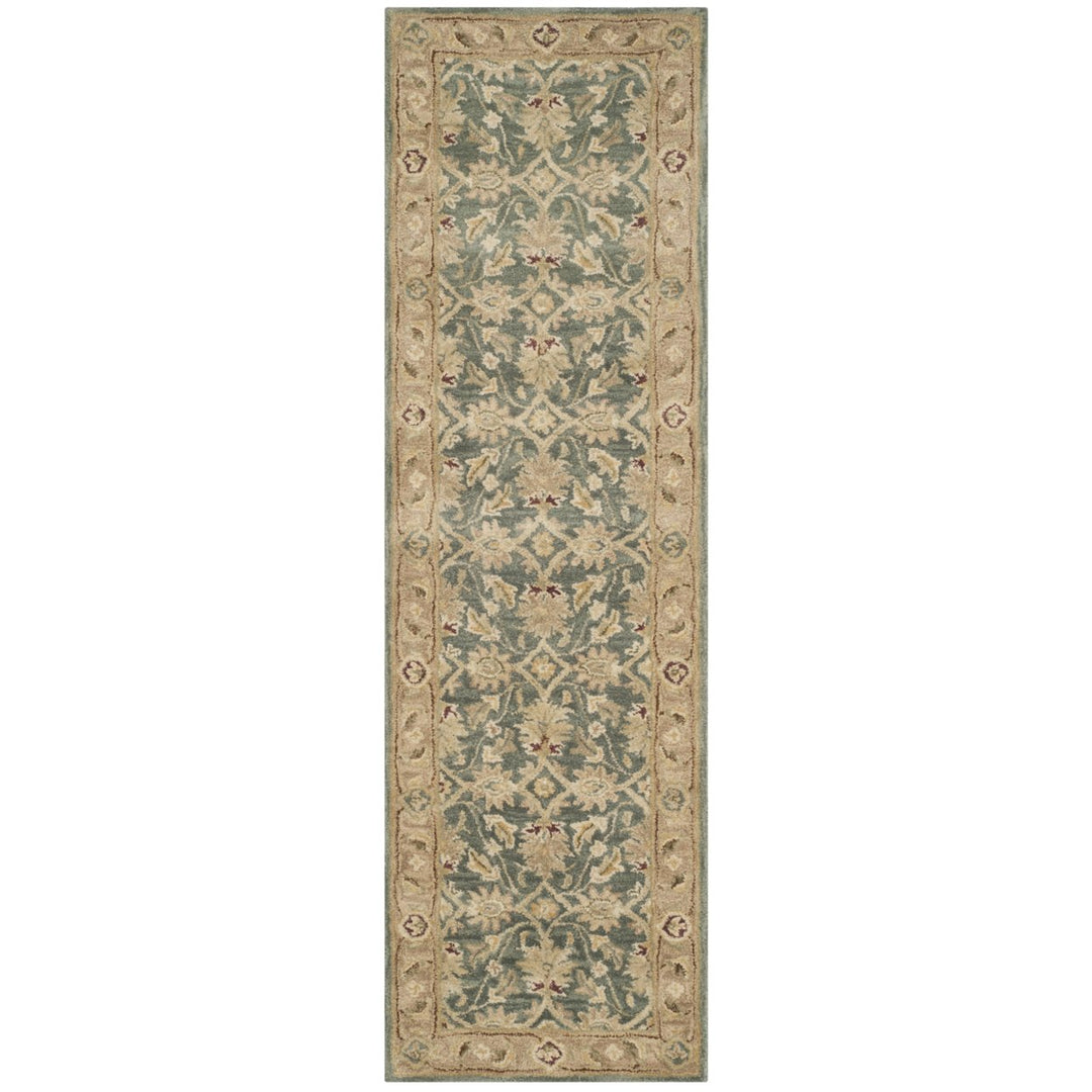 SAFAVIEH Antiquity AT849B Handmade Teal Blue / Taupe Rug Image 5