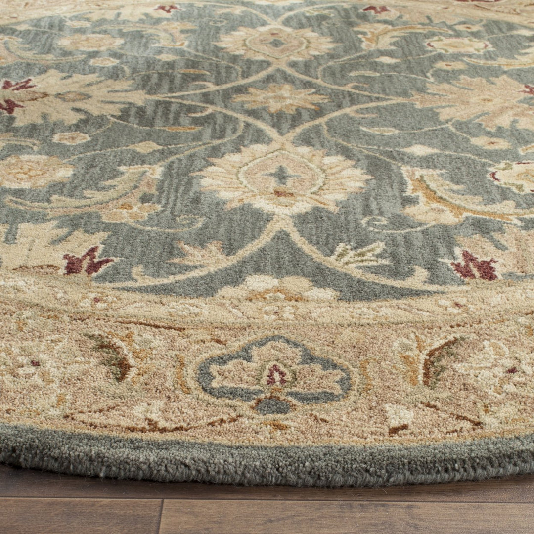 SAFAVIEH Antiquity AT849B Handmade Teal Blue / Taupe Rug Image 7