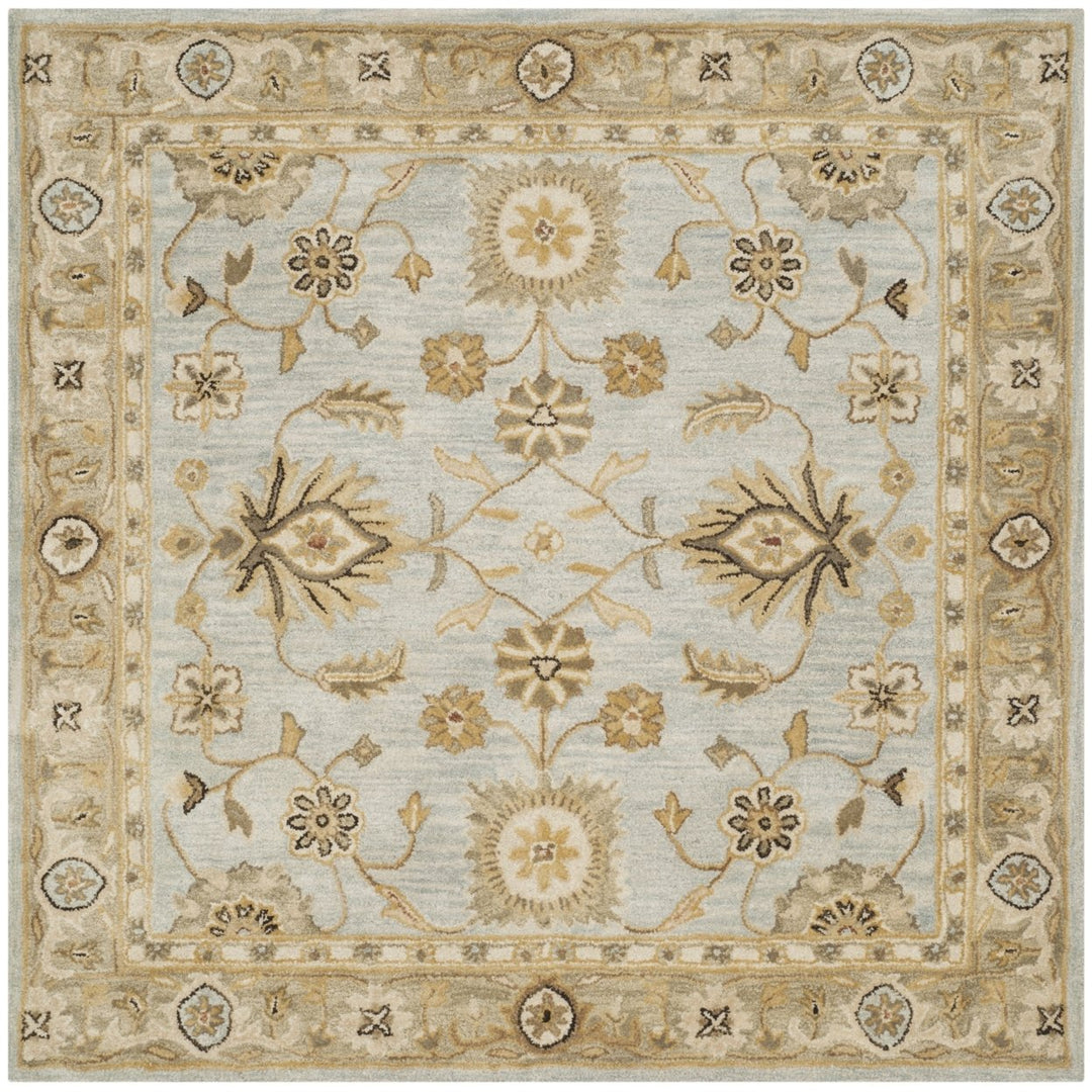 SAFAVIEH Antiquity AT856B Handmade Light Blue / Sage Rug Image 6