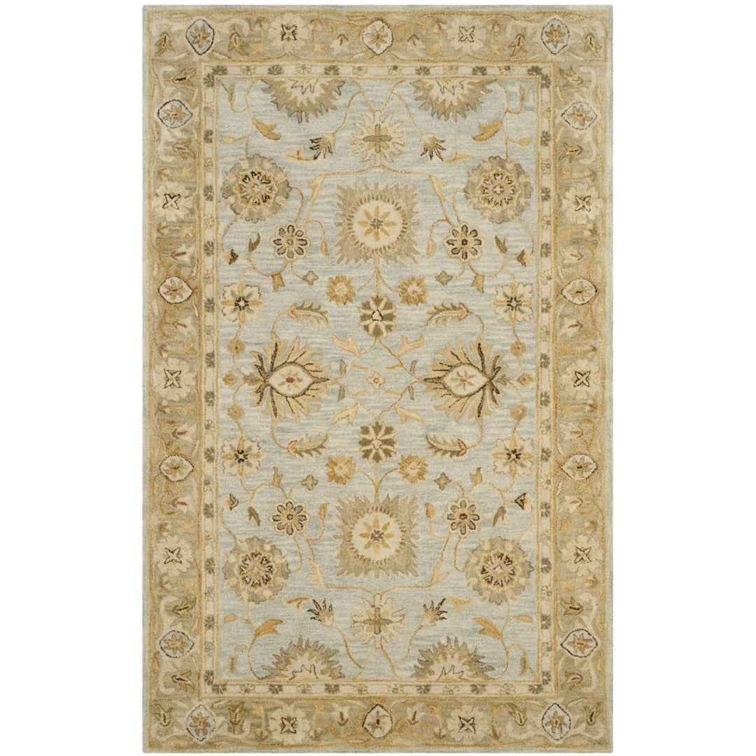 SAFAVIEH Antiquity AT856B Handmade Light Blue / Sage Rug Image 10