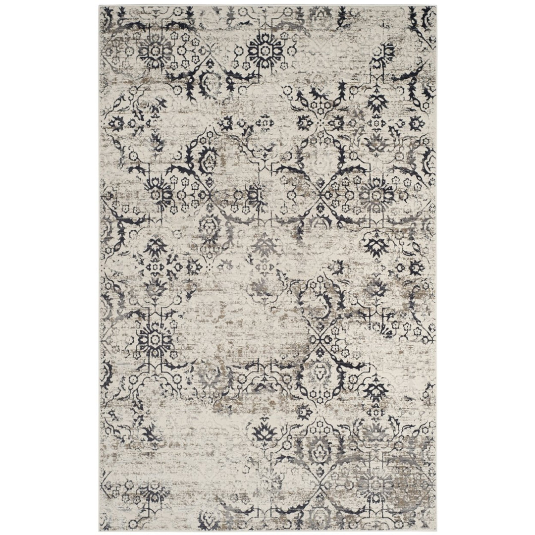 SAFAVIEH Artifact Collection ATF237A Charcoal / Cream Rug Image 1