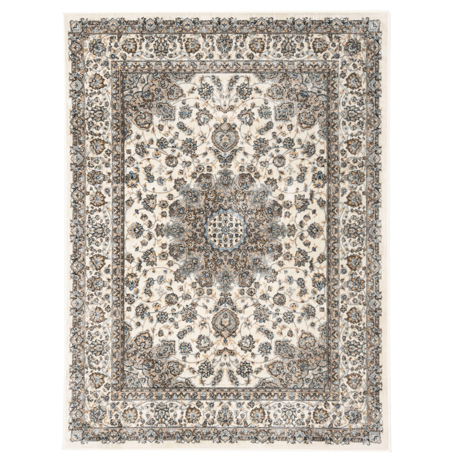 SAFAVIEH Atlas Collection ATL668F Ivory/Blue Rug Image 1