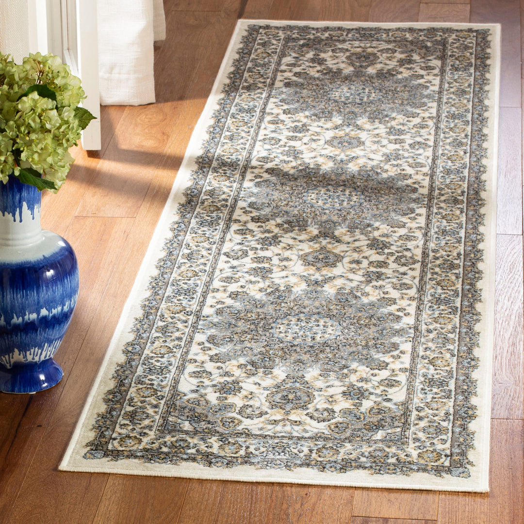 SAFAVIEH Atlas Collection ATL668F Ivory/Blue Rug Image 2