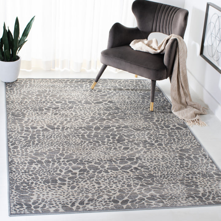 SAFAVIEH Atlas Collection ATL985G Ivory/Grey Rug Image 1