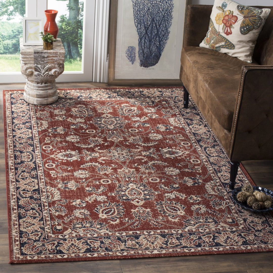 SAFAVIEH Artisan Collection ATN324R Rust / Navy Rug Image 1