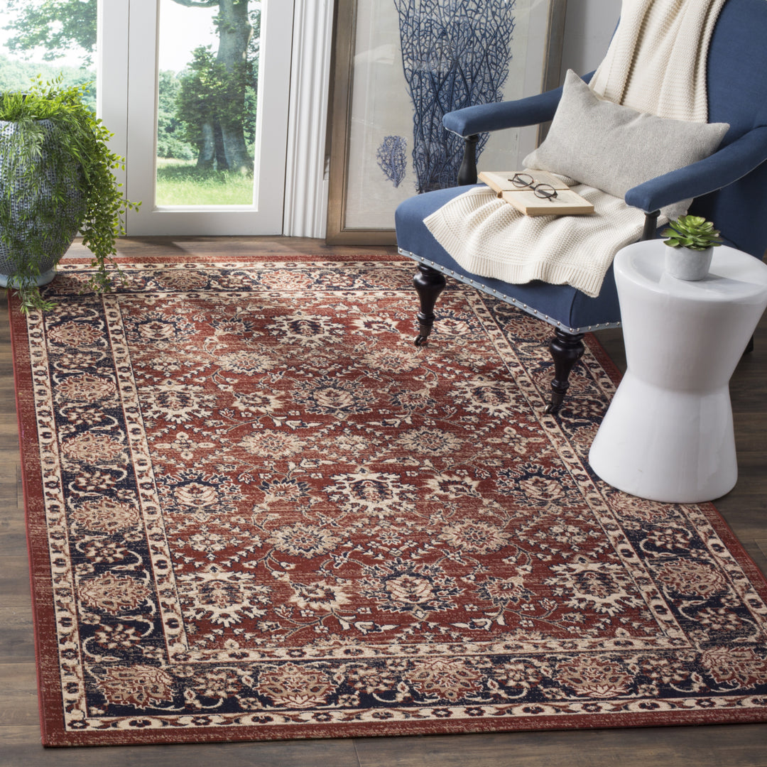 SAFAVIEH Artisan Collection ATN328R Rust / Navy Rug Image 1