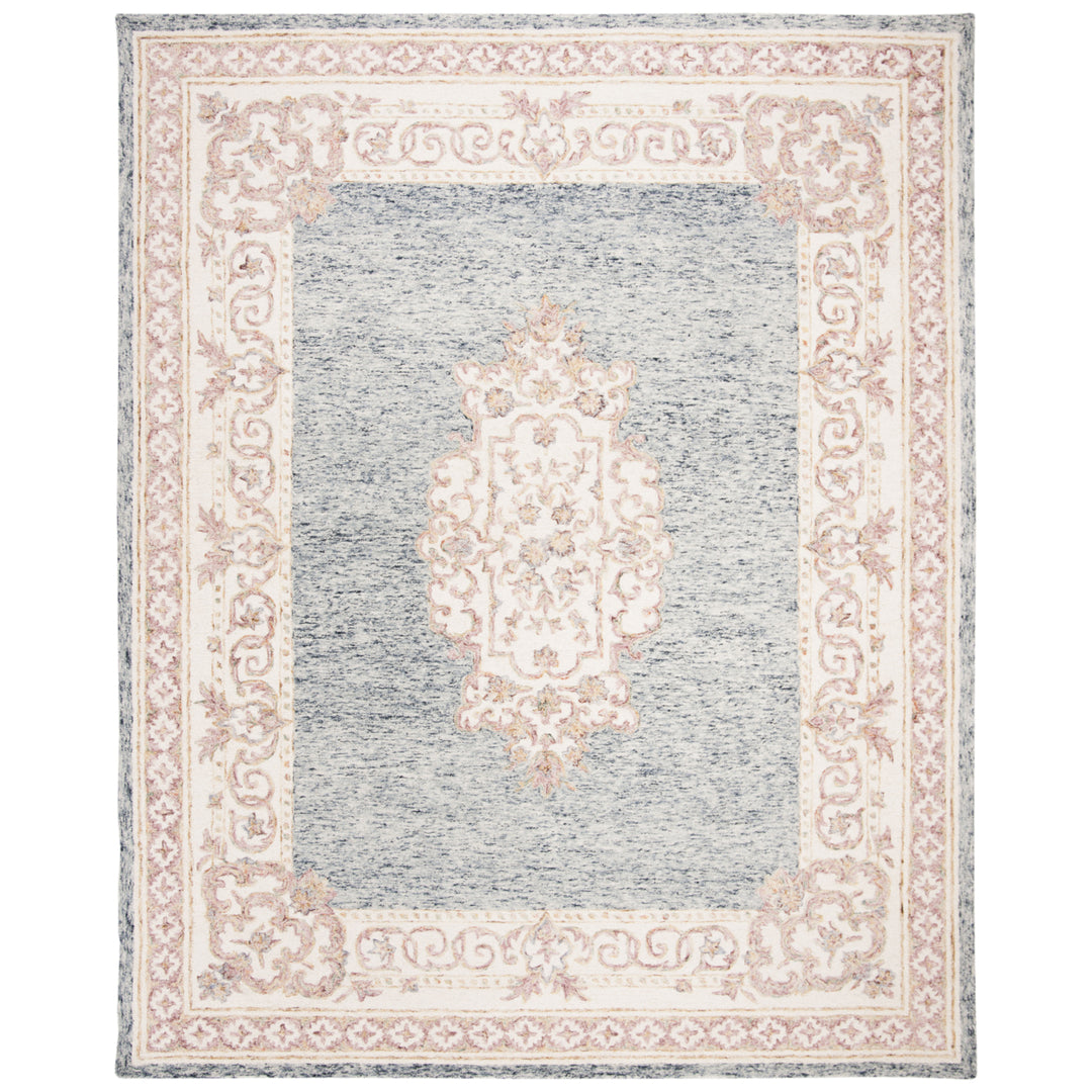 SAFAVIEH Aubusson AUB101M Handmade Blue / Pink Rug Image 1