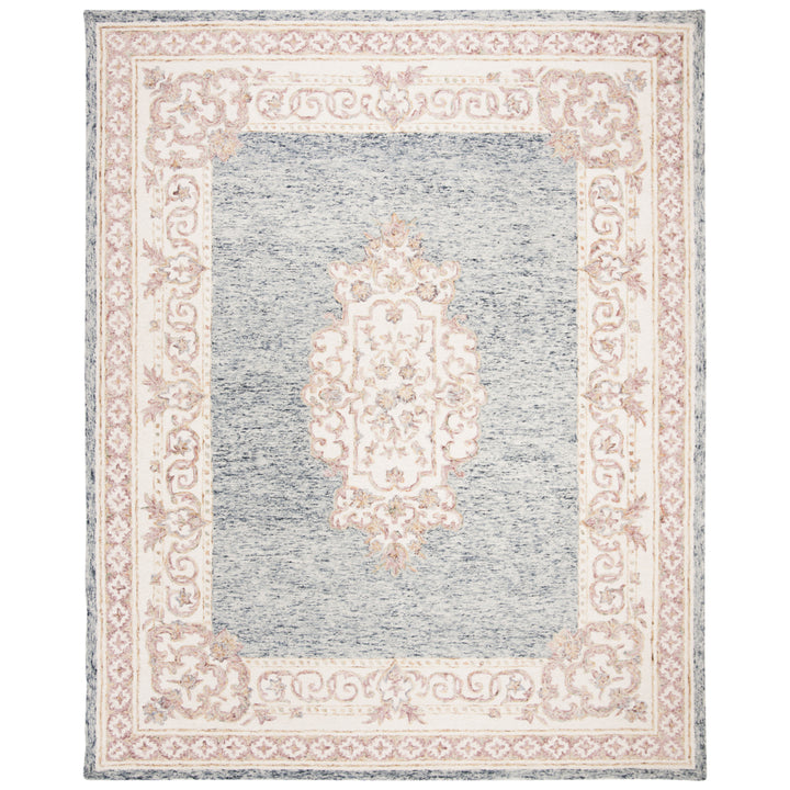 SAFAVIEH Aubusson AUB101M Handmade Blue / Pink Rug Image 1