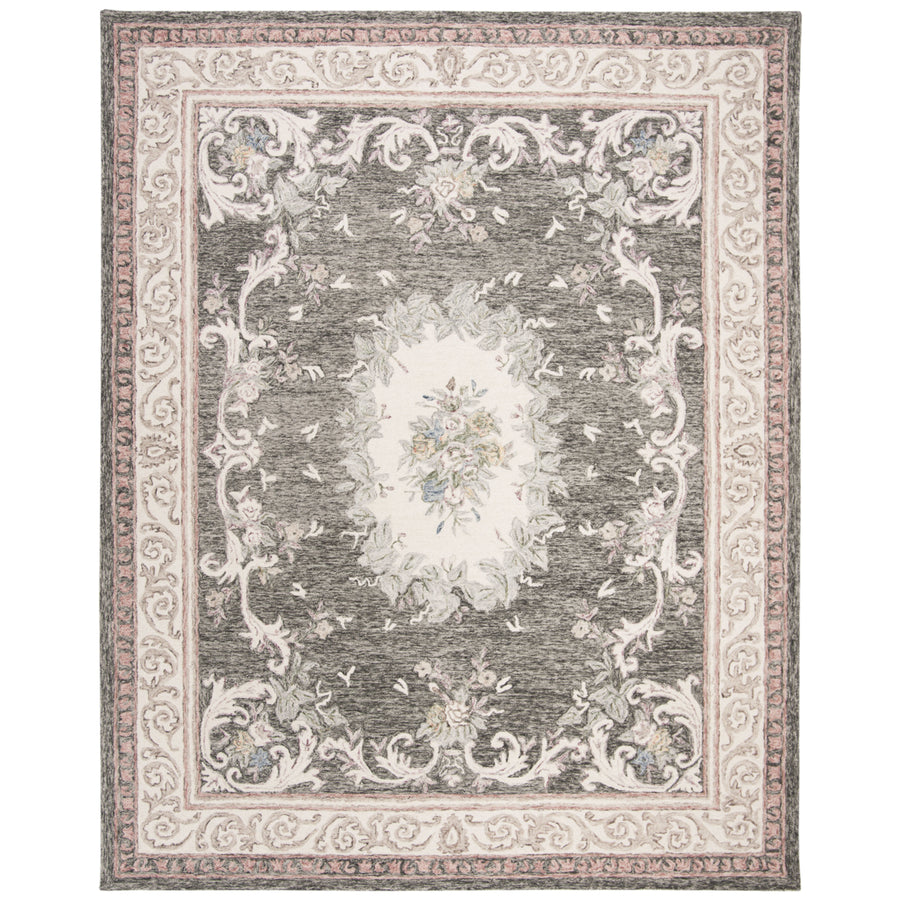 SAFAVIEH Aubusson AUB105H Ivory / Charcoal Rug Image 1