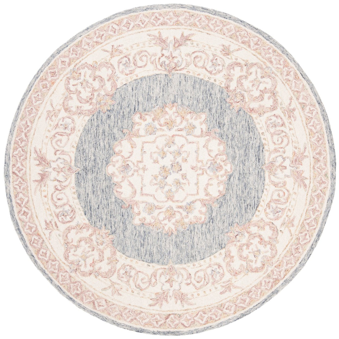 SAFAVIEH Aubusson AUB101M Handmade Blue / Pink Rug Image 4