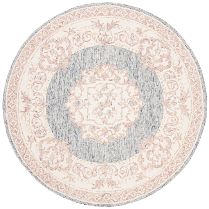 SAFAVIEH Aubusson AUB101M Handmade Blue / Pink Rug Image 4