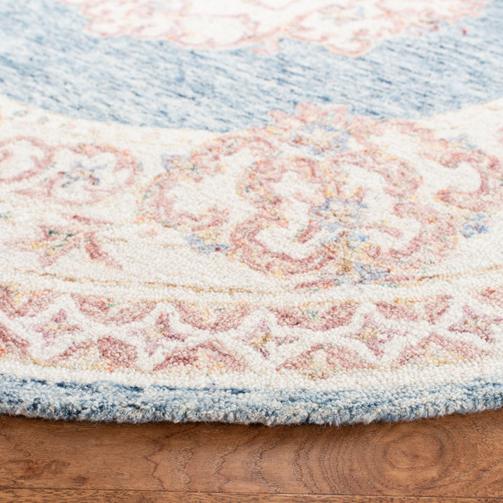 SAFAVIEH Aubusson AUB101M Handmade Blue / Pink Rug Image 7