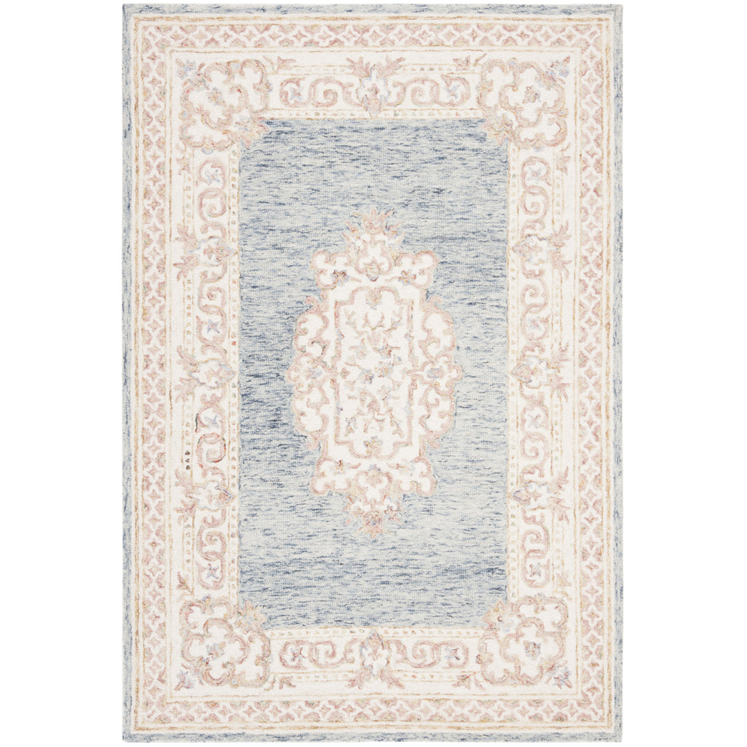 SAFAVIEH Aubusson AUB101M Handmade Blue / Pink Rug Image 8