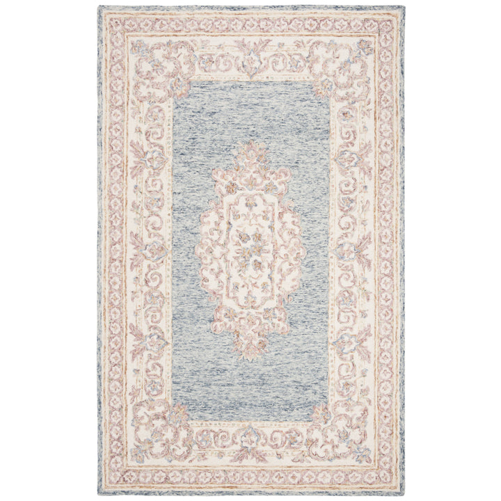 SAFAVIEH Aubusson AUB101M Handmade Blue / Pink Rug Image 9