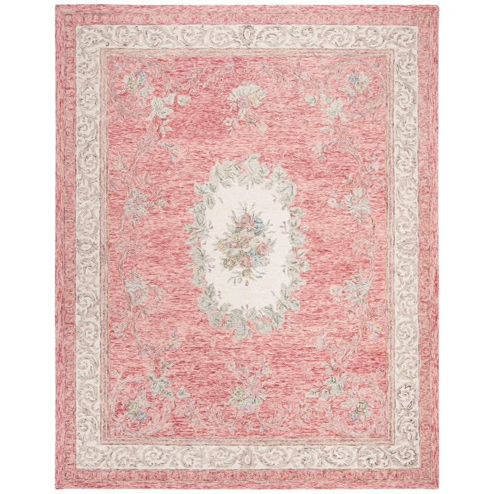 SAFAVIEH Aubusson AUB105Q Handmade Red / Ivory Rug Image 1