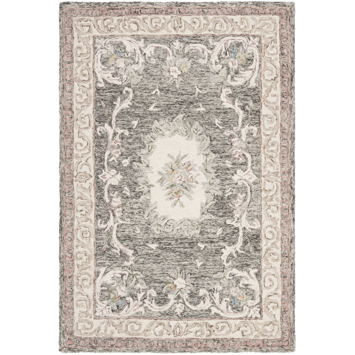 SAFAVIEH Aubusson AUB105H Ivory / Charcoal Rug Image 8