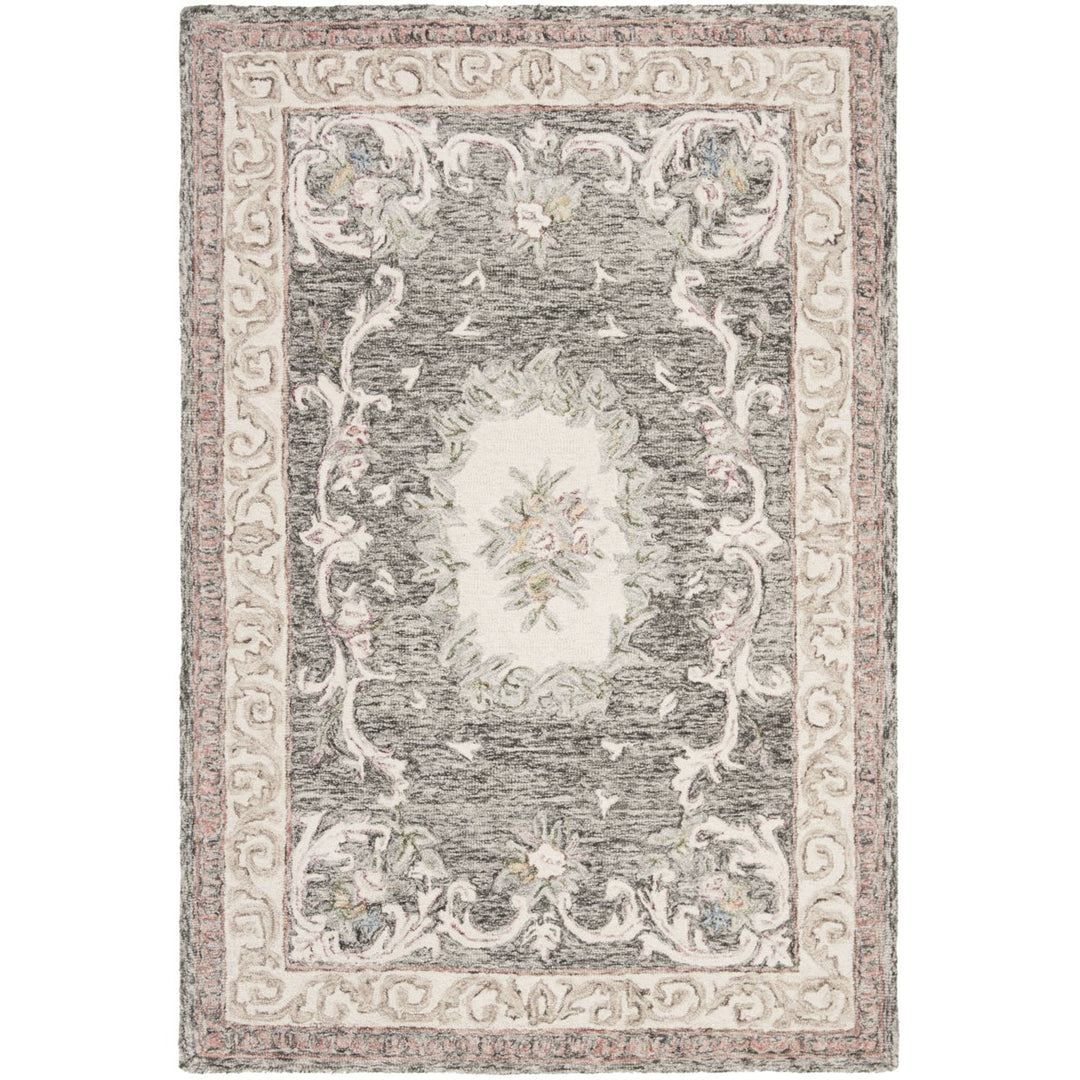 SAFAVIEH Aubusson AUB105H Ivory / Charcoal Rug Image 1