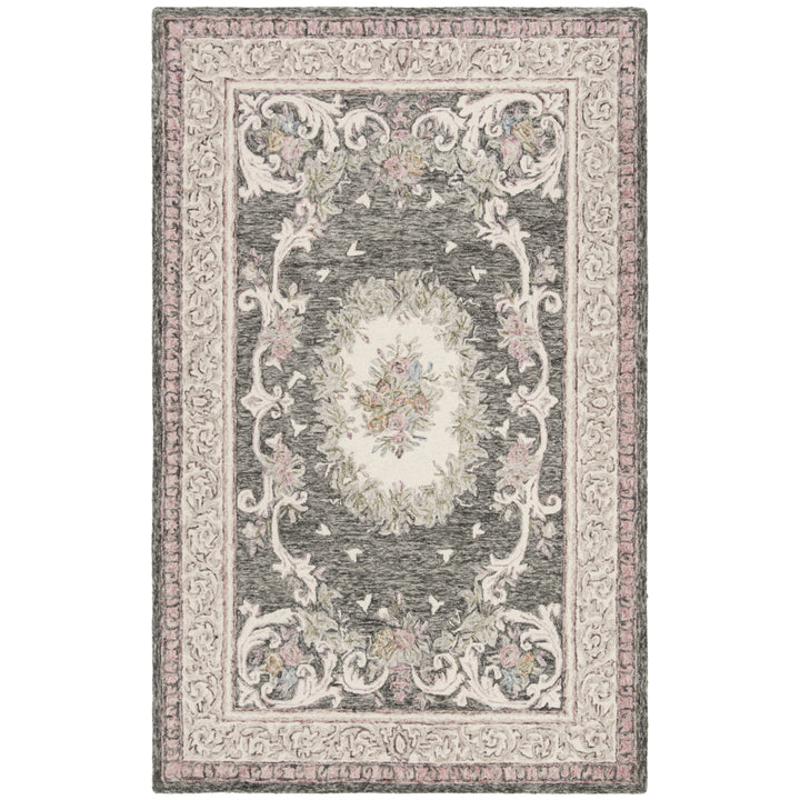 SAFAVIEH Aubusson AUB105H Ivory / Charcoal Rug Image 9