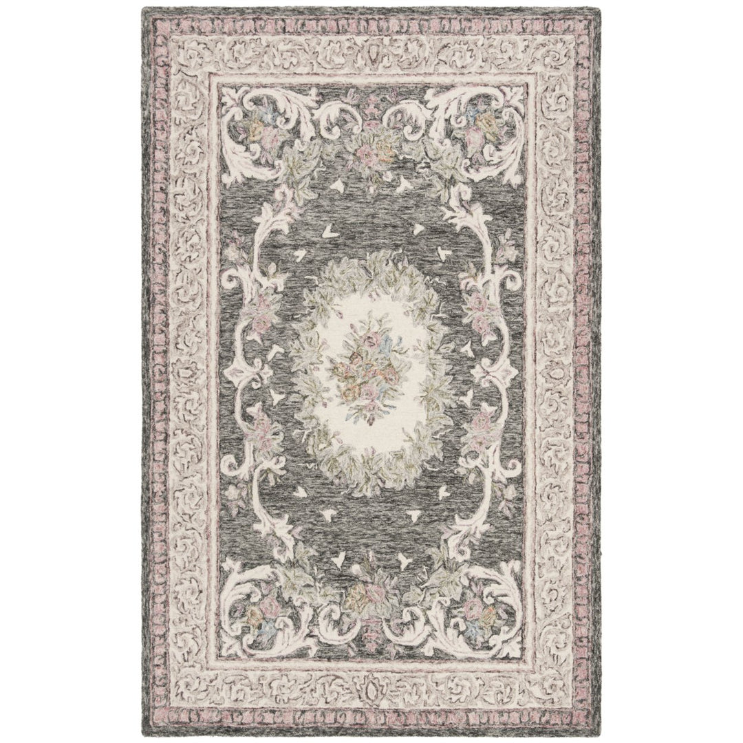 SAFAVIEH Aubusson AUB105H Ivory / Charcoal Rug Image 1