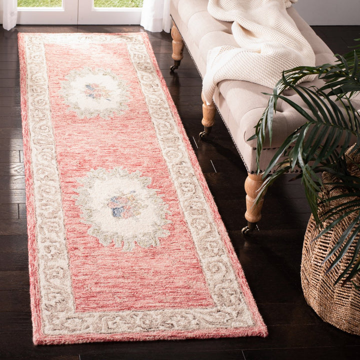 SAFAVIEH Aubusson AUB105Q Handmade Red / Ivory Rug Image 3