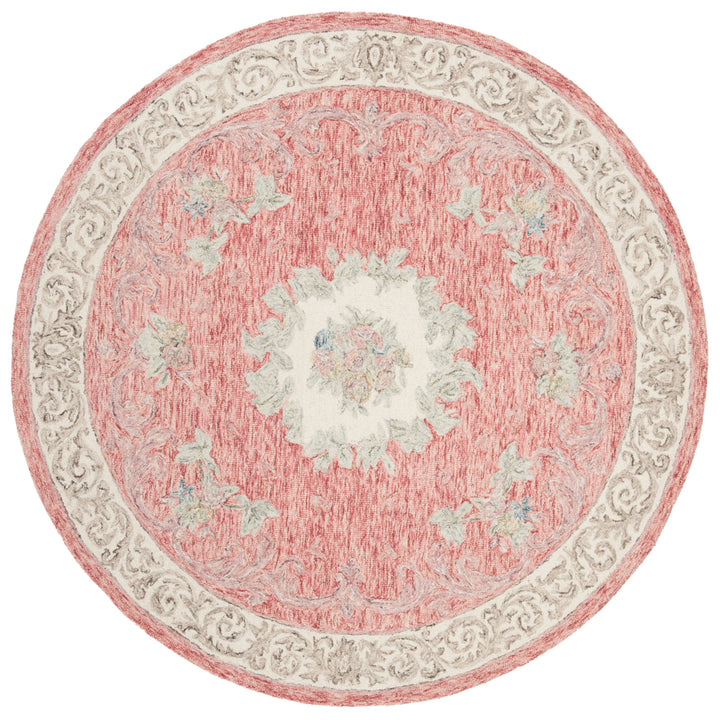 SAFAVIEH Aubusson AUB105Q Handmade Red / Ivory Rug Image 4