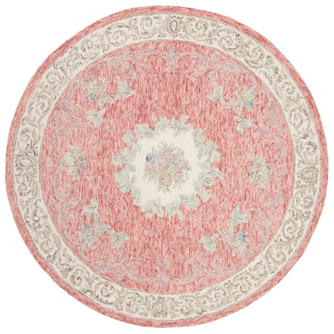 SAFAVIEH Aubusson AUB105Q Handmade Red / Ivory Rug Image 1