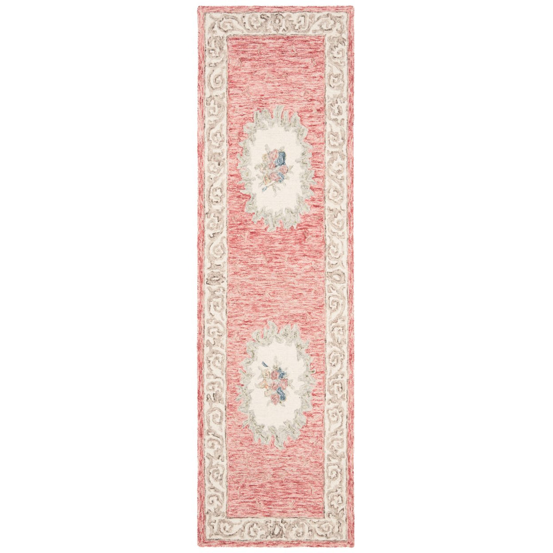 SAFAVIEH Aubusson AUB105Q Handmade Red / Ivory Rug Image 1