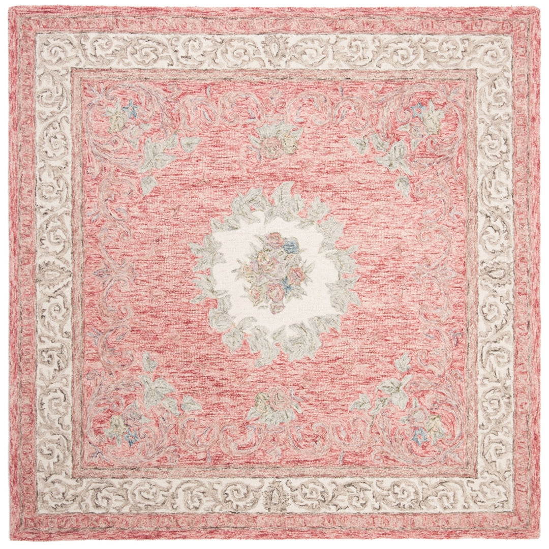 SAFAVIEH Aubusson AUB105Q Handmade Red / Ivory Rug Image 6