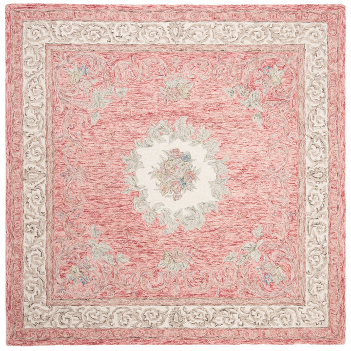 SAFAVIEH Aubusson AUB105Q Handmade Red / Ivory Rug Image 6