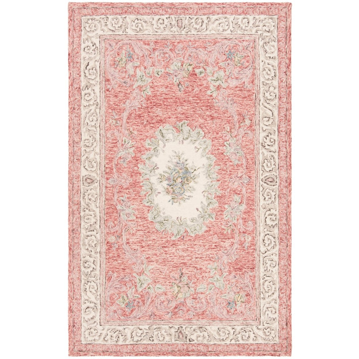 SAFAVIEH Aubusson AUB105Q Handmade Red / Ivory Rug Image 1