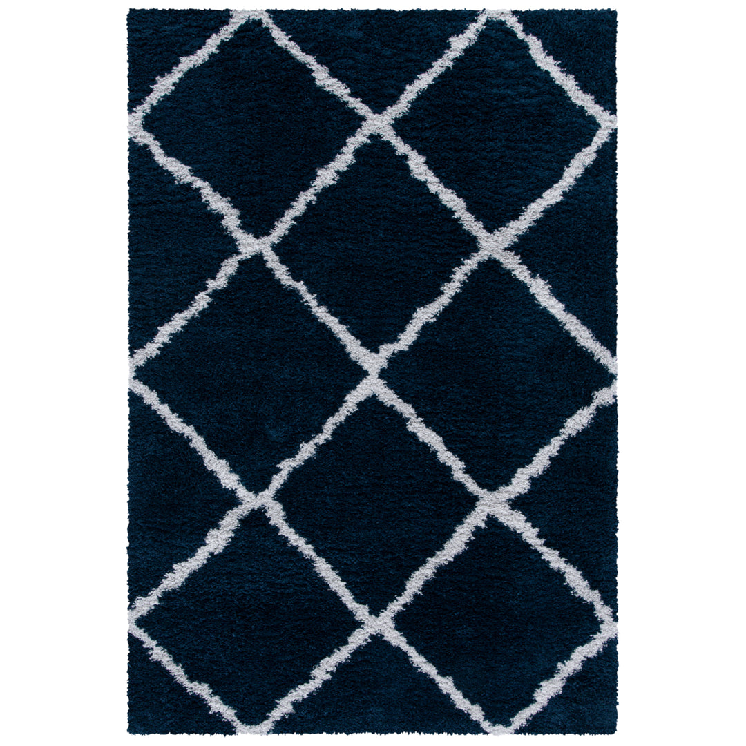 SAFAVIEH August Shag Collection AUG501B Navy / Ivory Rug Image 1