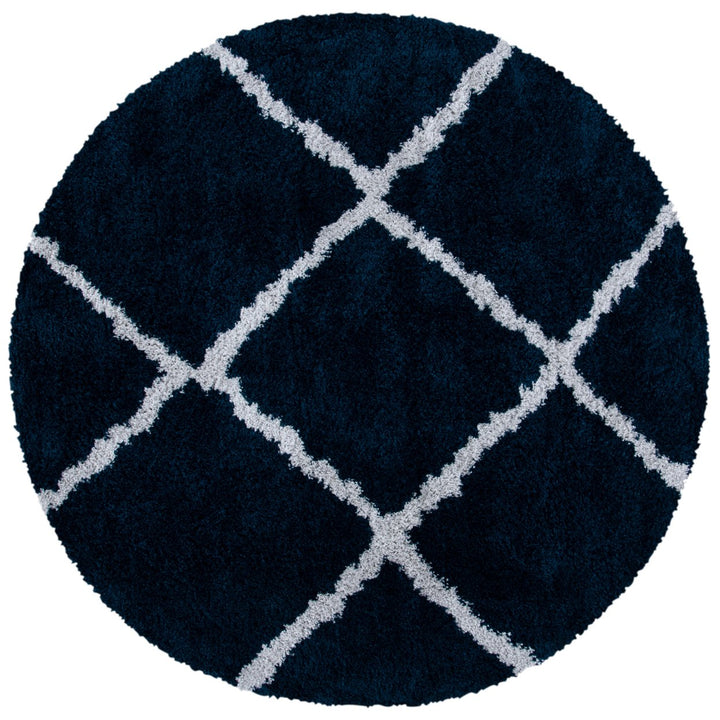 SAFAVIEH August Shag Collection AUG501B Navy / Ivory Rug Image 1