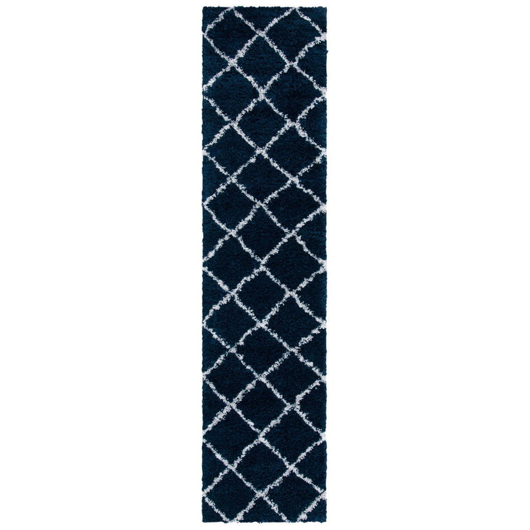 SAFAVIEH August Shag Collection AUG501B Navy / Ivory Rug Image 5