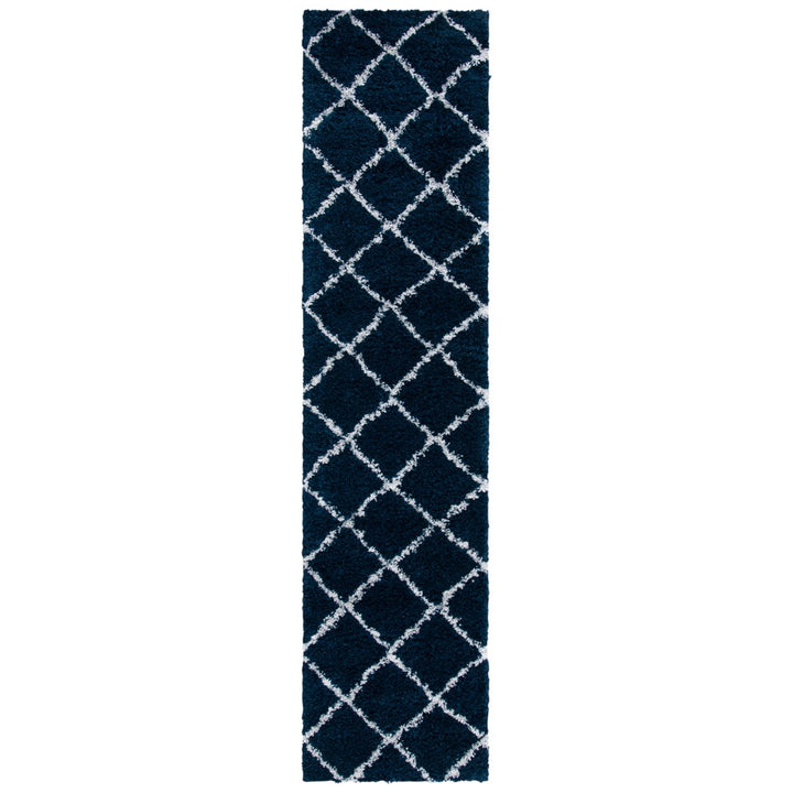 SAFAVIEH August Shag Collection AUG501B Navy / Ivory Rug Image 1