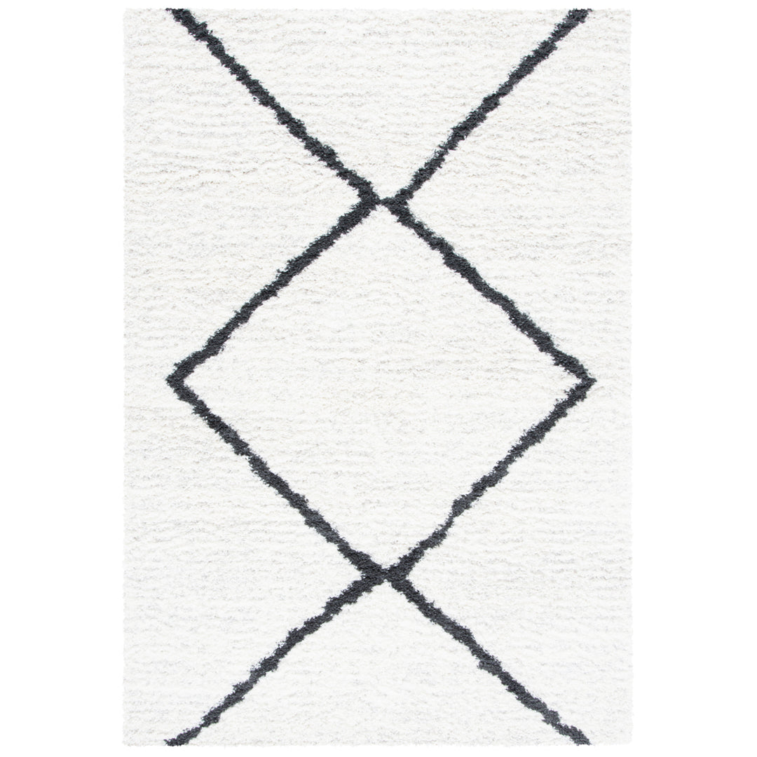 SAFAVIEH August Shag Collection AUG532B Beige / Black Rug Image 1