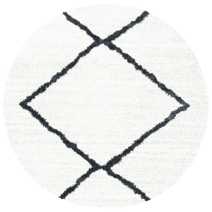 SAFAVIEH August Shag Collection AUG532B Beige / Black Rug Image 4