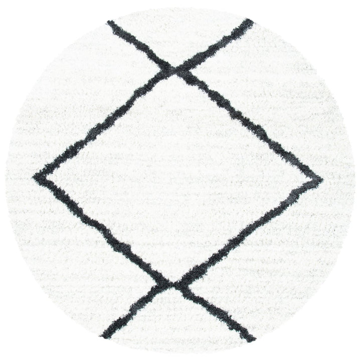 SAFAVIEH August Shag Collection AUG532B Beige / Black Rug Image 1