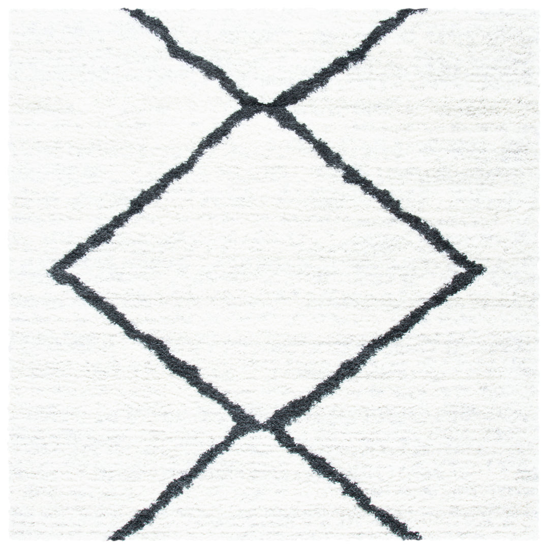 SAFAVIEH August Shag Collection AUG532B Beige / Black Rug Image 8