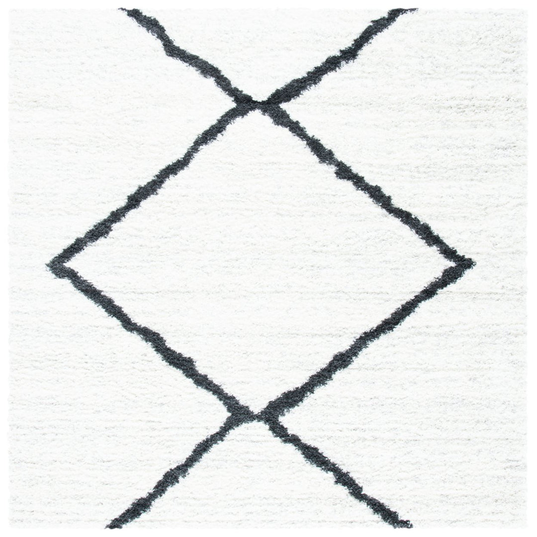 SAFAVIEH August Shag Collection AUG532B Beige / Black Rug Image 1