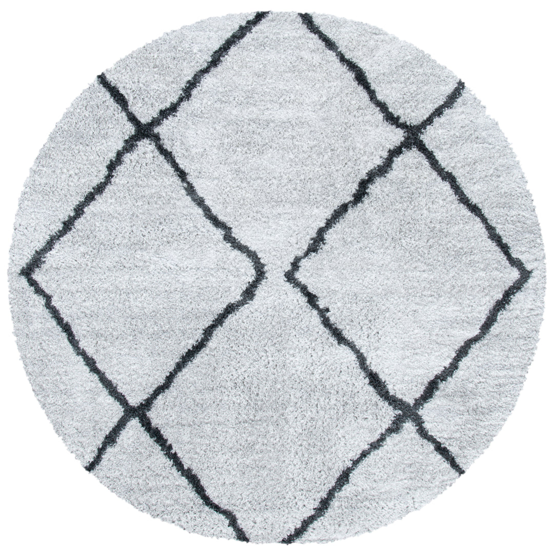 SAFAVIEH August Shag Collection AUG572F Ivory / Grey Rug Image 4